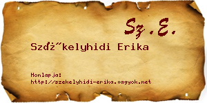 Székelyhidi Erika névjegykártya