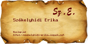 Székelyhidi Erika névjegykártya
